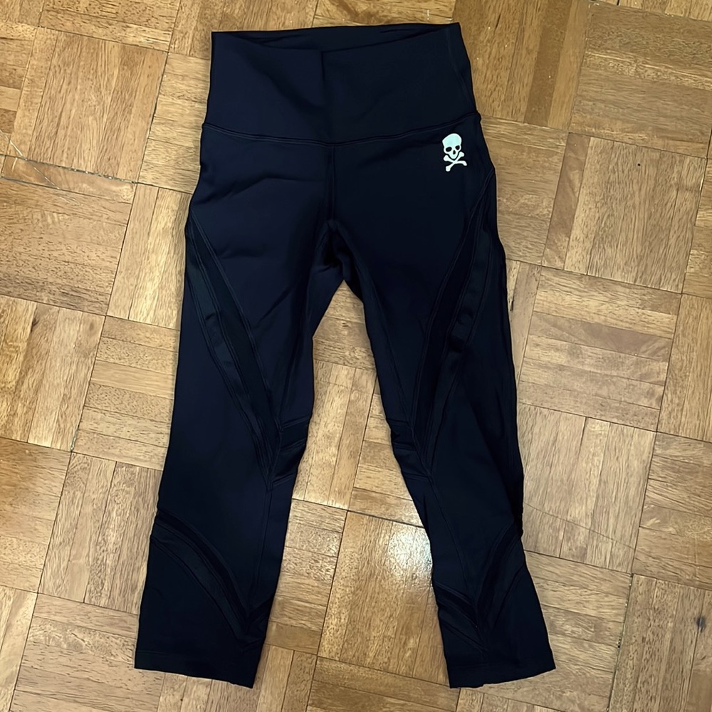 SOUL CYCLE Lululemon Wunder Under High Rise Crop 21’ Mesh, Black Leggings